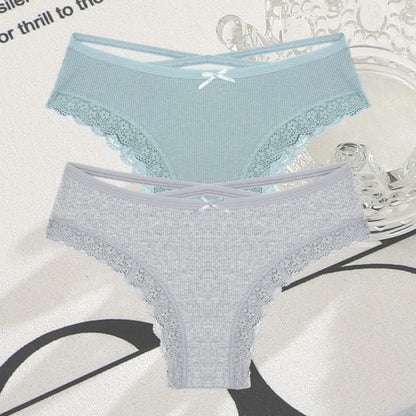 Cotton Panties Women - Sexy Lace Brazilian Briefs Low Waist Breathable Underwear