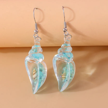 Aihua Colorful Resin Summer Beach Shell Conch Earrings for Women Girls Vacation Earrings Brincos Sweet Jewelry Gifts
