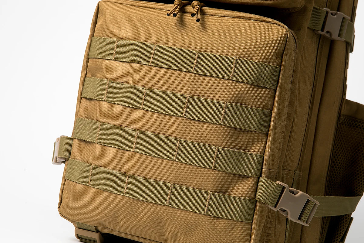 Tactical Backpack - 2545L Outdoor Rucksack with Dual Cup Holder for School Gym and Camping
