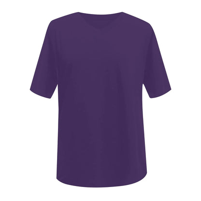 Women's Short Sleeve T Shirt - Cotton Broadcloth Polyester Fabric Top, Loose Fit Tee