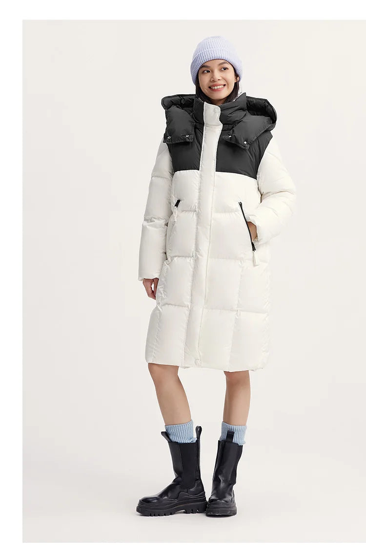 Semir Down Jacket Women Long Length Waterproof Oil-proof Stain-proof 2026 New Winter Detachable Hooded Winter Clothing Coats