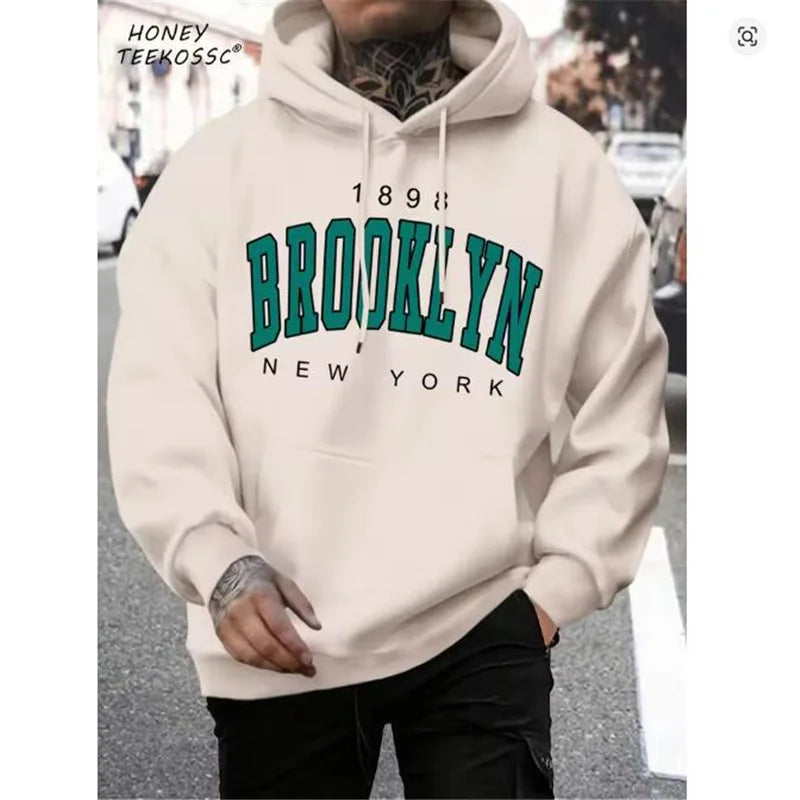 Brooklyn Est 1998 New York Printing Men Hoodies Harajuku Crewneck Hoodie Fashion Oversize Hoody Autumn Comfortable Tracksuit