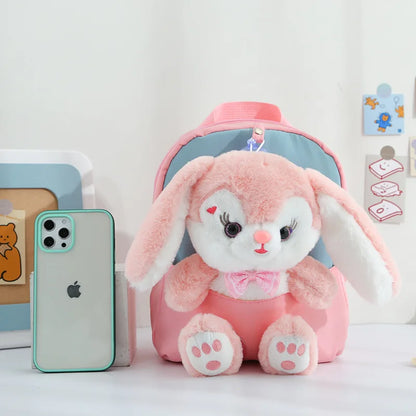 Plush 3D Rabbit Backpack - Cute Cartoon School Bag for Kids - ZOOMNSTORE