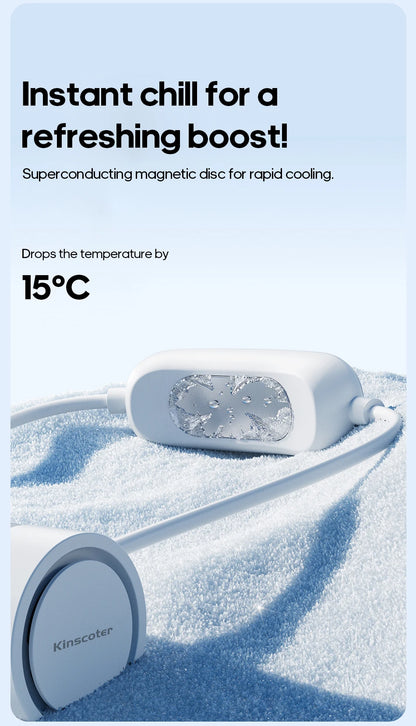 Portable Personal Sports Neck Fan 3-speed Wind with Cold Compress Function 800mAh*2 Mini Cooling Electric Fan for Outdoor Travel
