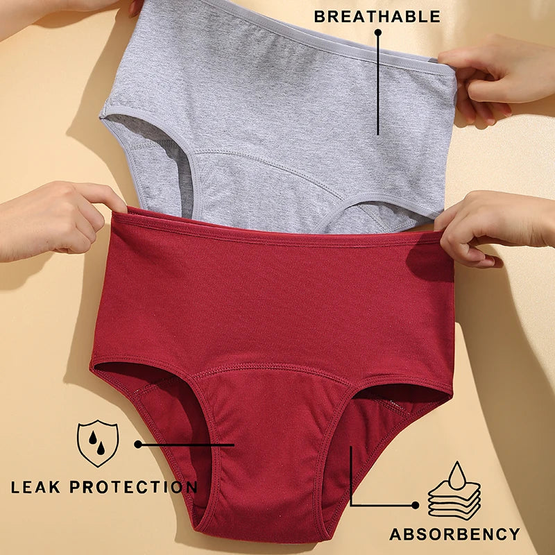 Women's Cotton High Waist Menstrual Period Underwear Seamless Absorption Leakproof Lingerie Breathable Physiological Panties New