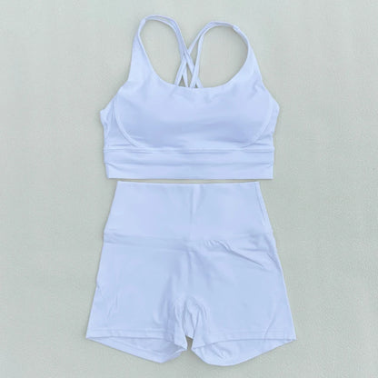 2 Piece Yoga Clothes Women's Tracksuit Athletic Wear Fitness Suit Gym Workout Push Up Clothes Sports Bra Yoga Shorts Suit