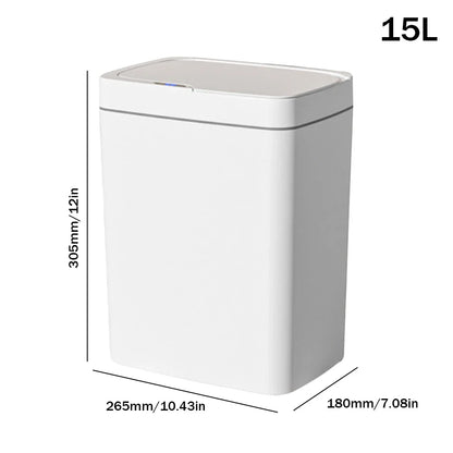 Smart Sensor Touchless Trash Can - Waterproof Electric Garbage Bin for Kitchen  Bathroom