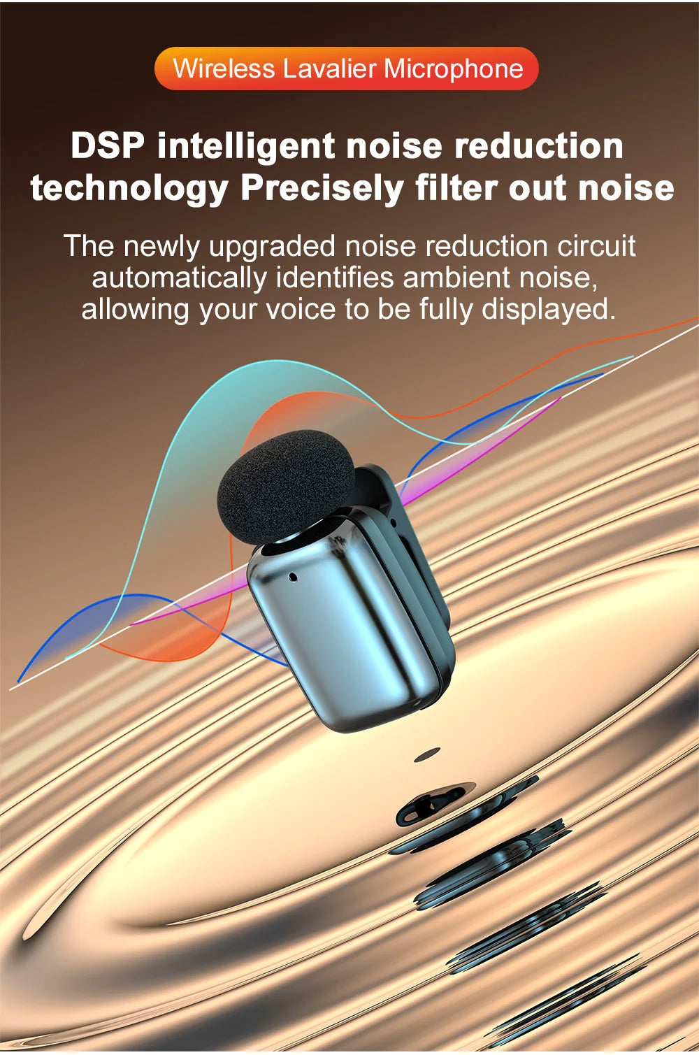 Wireless Lavalier Microphone Recording for Streaming Compatible with MINI Smartphones for Live Streaming Vlogging Interviews