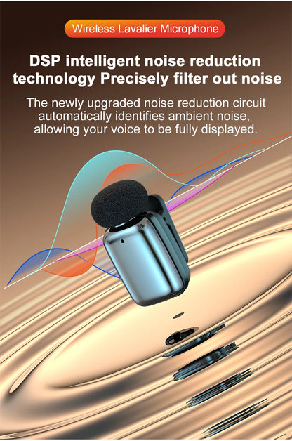 Wireless Lavalier Microphone Recording for Streaming Compatible with MINI Smartphones for Live Streaming Vlogging Interviews