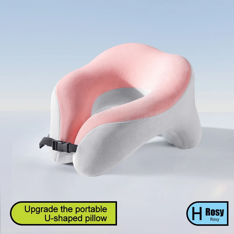 Memory Foam Neck Pillow – U Shaped Travel Cushion for Car & Airplane Comfort