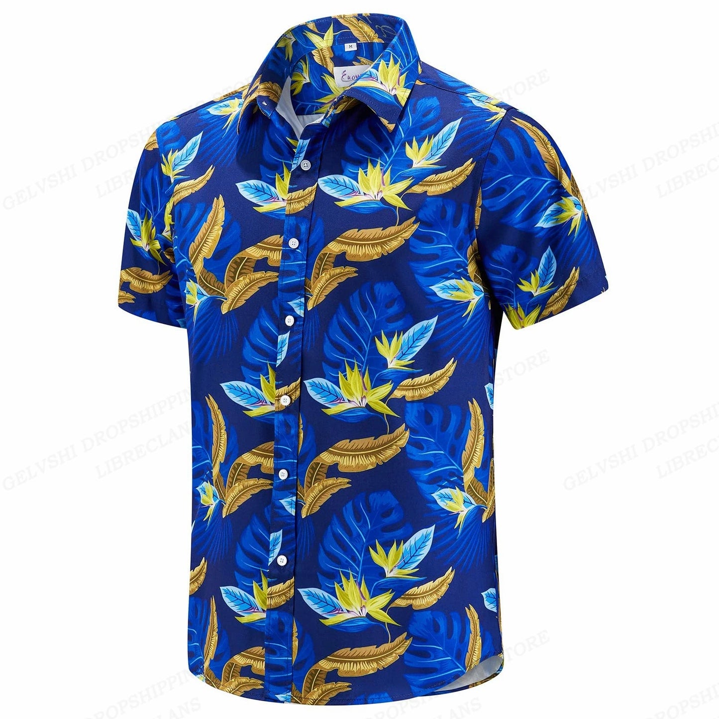 Floral Hawaiian Shirt Tropic Leaf 3d Printed Shirts Men Women Fashion Oversized Blouse Men's Vocation Lapel Beach Camisas