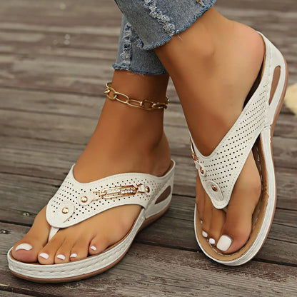 2025 Summer Womens Orthopedic Sandals Orthopedic Flip-Flops With Arch Support Thick Sole Slippers Non-Slip For Daily Wear Beach