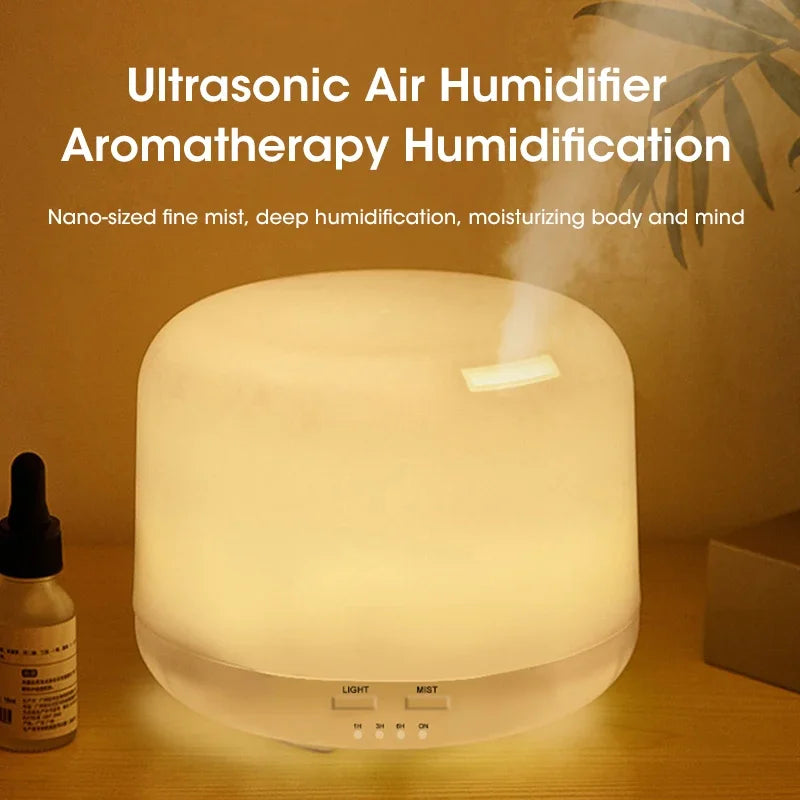 500ML Essential Oil Diffuser - Mini Aroma Humidifier with Colorful Night Lights