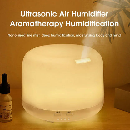 500ML Essential Oil Diffuser - Mini Aroma Humidifier with Colorful Night Lights