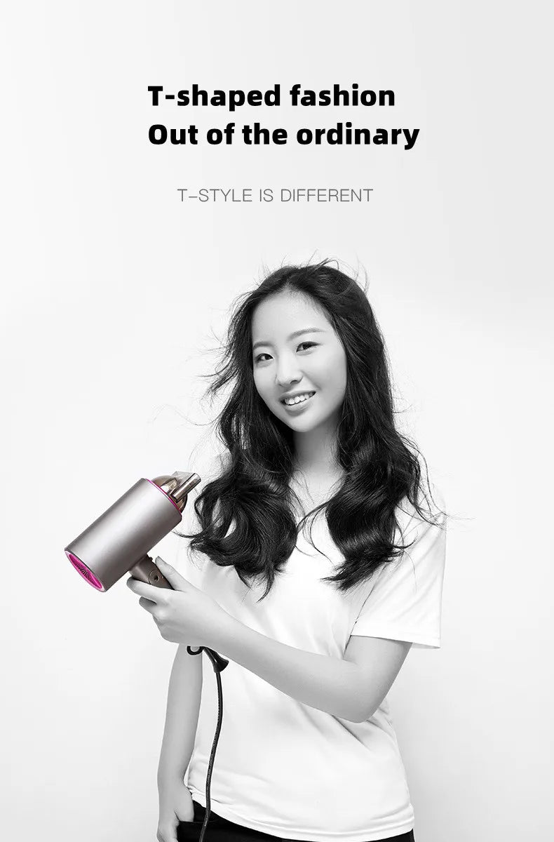 Professional Hair Dryer - Foldable High Power Negative Ion Blu-Ray Electric Blow Dryer