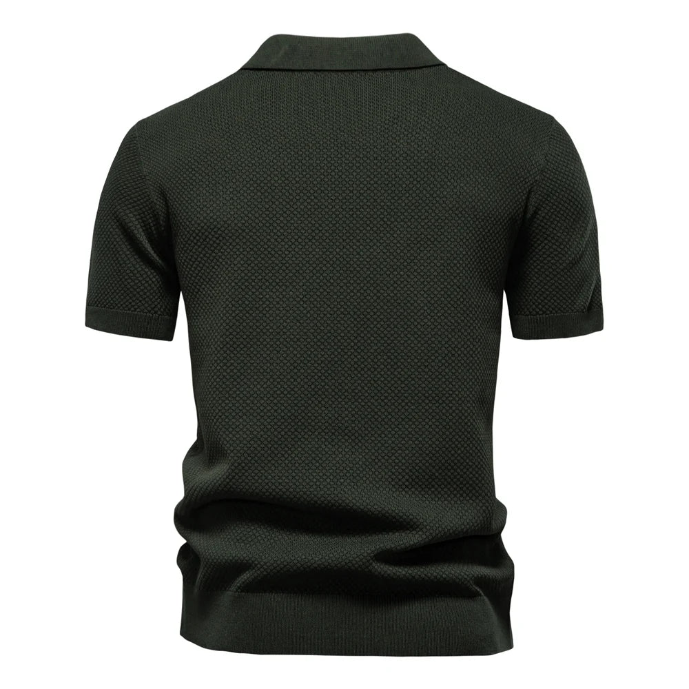 Men's Breathable Polo Shirt - Lightweight Stretch Short Sleeve Polo for Summer Casual Wear
