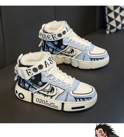 Boys High-Top Sneakers – Waterproof Leather Upper Shoes With Buckle Strap 2025 Autumn Winter