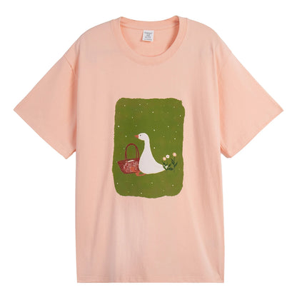 Women's Printed Cotton T-Shirt – Vintage Hip-Hop Loose Top