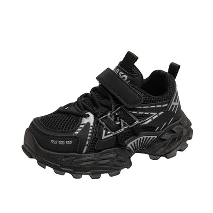 Girls Sports Shoes – Breathable Kids Mesh Sneakers With Rubber Outsole & Hook And Loop Closure