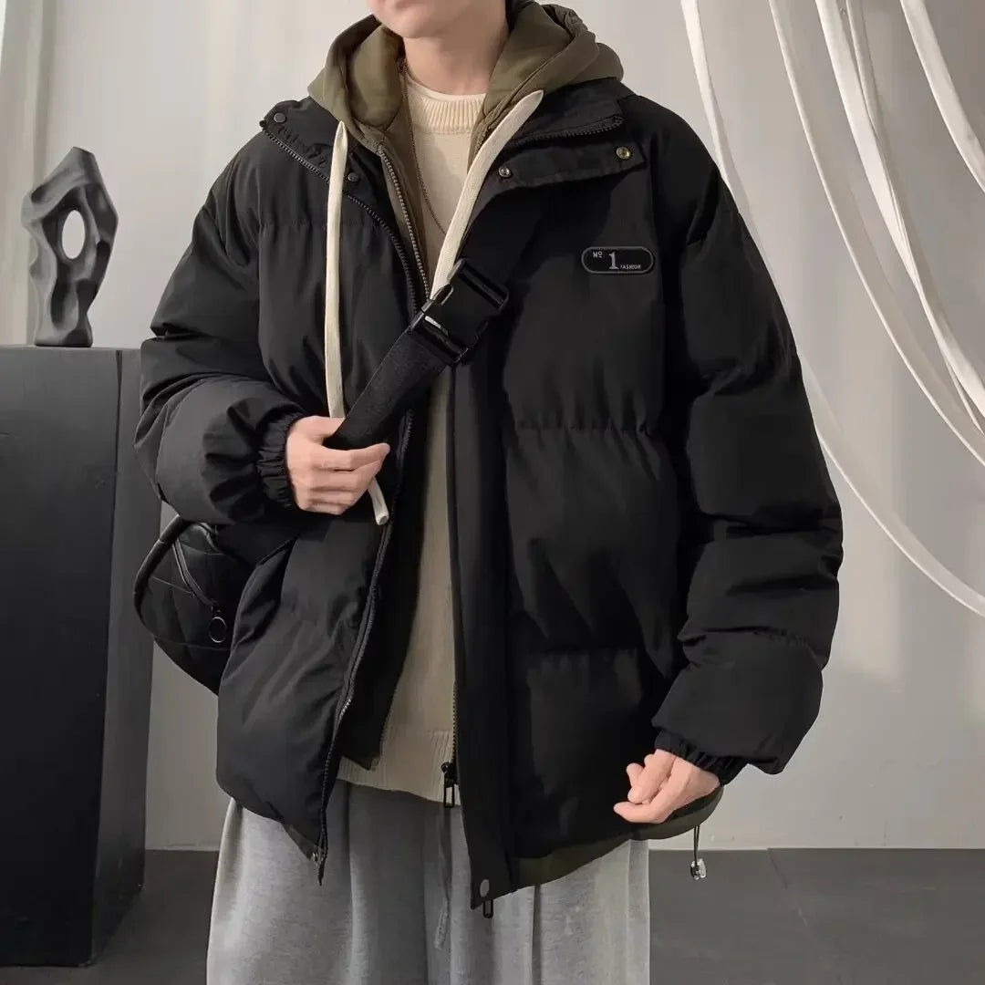 Winter Fake Two Piece Parkas Man Thick Padded Jacket for Men Rascal Handsome Coat Men's Winter Warm Cotton Padded Puffer Jacket