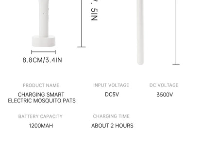 3500V 5 in1 Mosquito Killer Lamp Multicunctional Angle Adjustable Bug Zapper Electric USB Rechargeable Mosquito Fly Bat Swatter