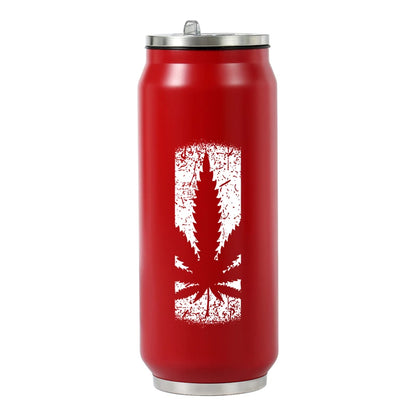 500ML 304 Stainless Steel Cola Can Thermos Custom LOGO Vacuum Cup Flask Portable Double Layers Straw Cup Water Bottle Mug