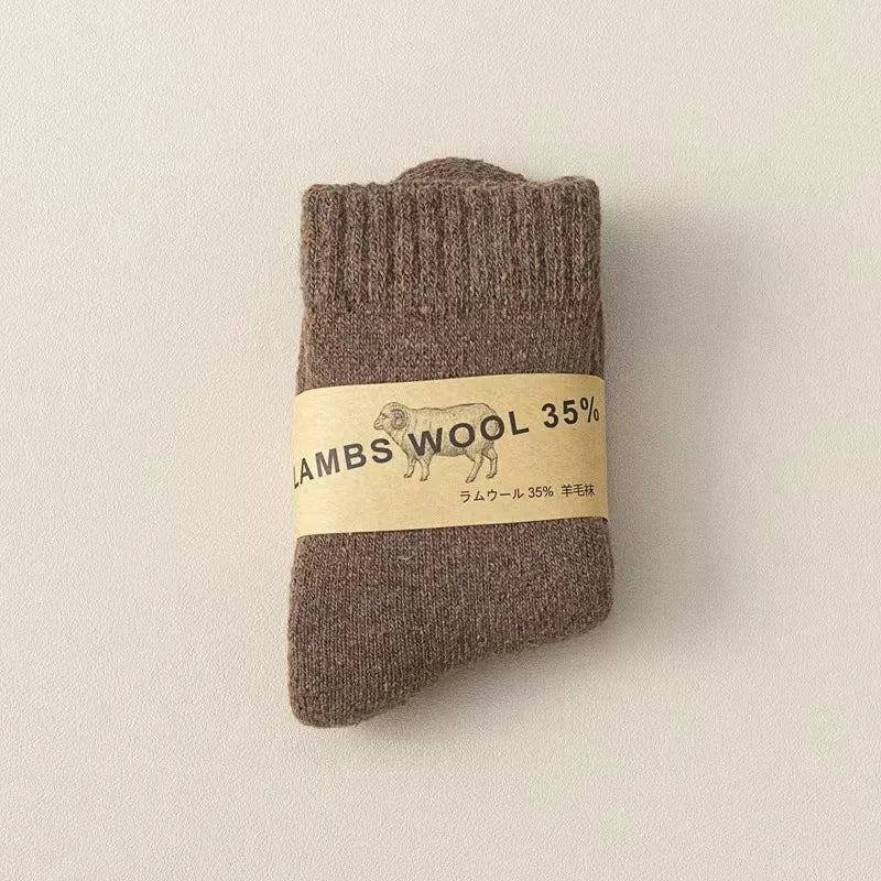 Winter 30% Wool Cashmere Warm Furry Kids Sock Chic Solid Color Calf Sock for Children Thicken Fleece Wool Autumn Warm Stockings