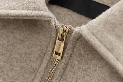 Women's Zipper Jacket - Casual Long Sleeve Coat With Pocket | Lightweight Winter Outerwear