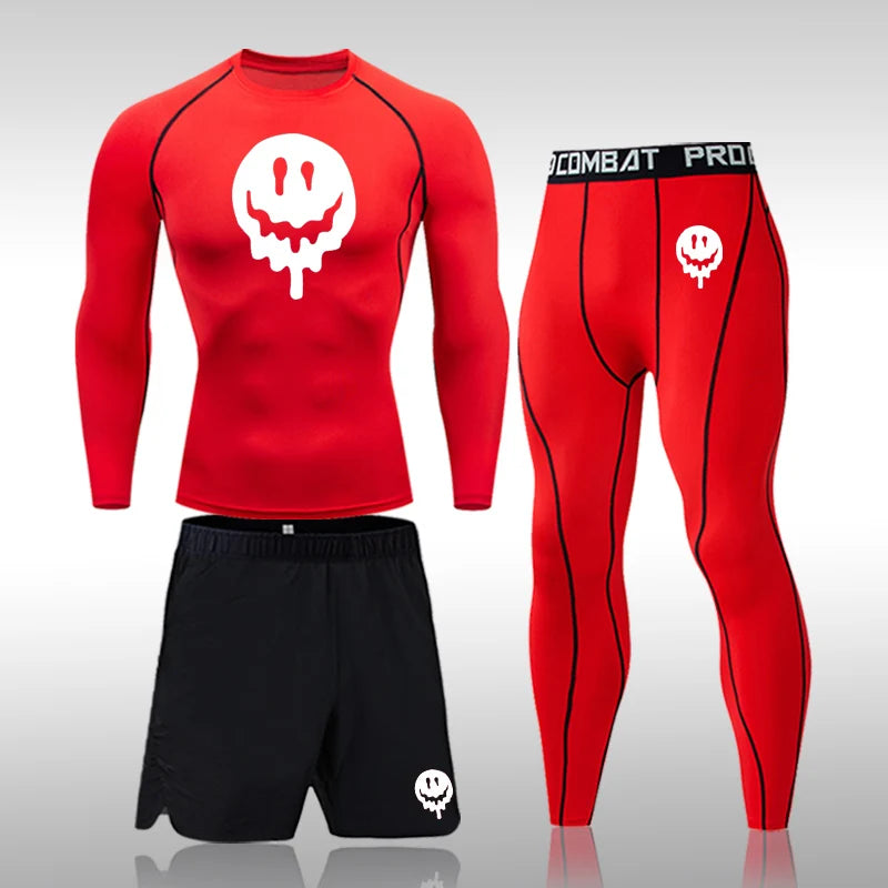 Men's Compression Running Set | Long Sleeve Running Top & Athletic Compression Gear for Fitness