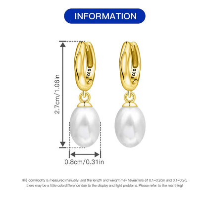 925 Sterling Silver Simple Pearl Earrings Jewelry Hoop Earrings Zircon Stud Earrings For Women Jewelry Fine Birthday Party Gifts