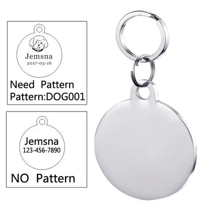 Dog ID Tag Free Engraving Name Tel Pet Collar Harness Pendant Clothes Accessories For Cat Custom Puppy Kitten Leash Pet Supplies
