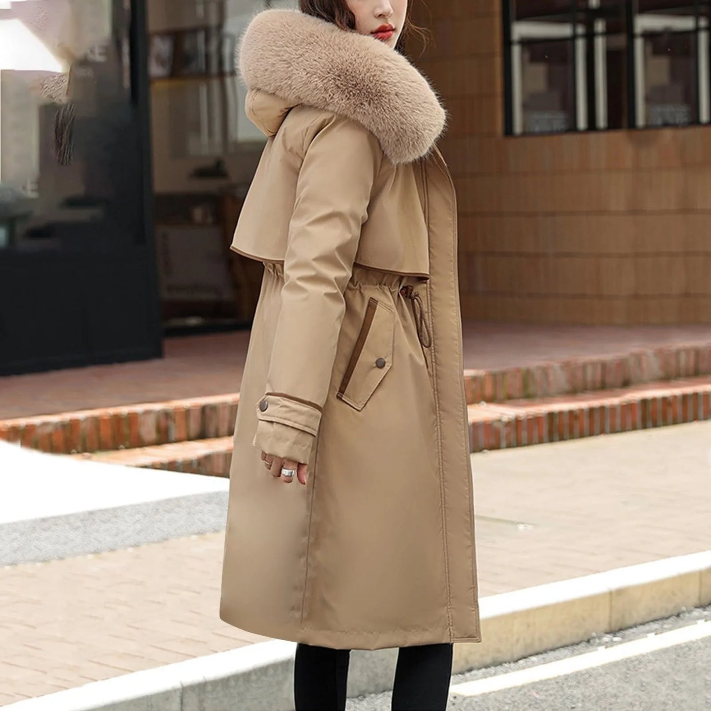 Korean Style Cotton Jacket – Women Winter Coat | Mid Length Zipper Closure Jacket