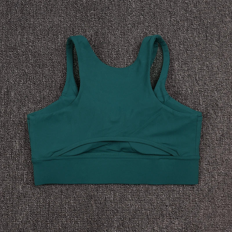 Nylon Gym Bra - Breathable Sports Bra Women | Elastic Workout Crop Top With Removable Chest Pad