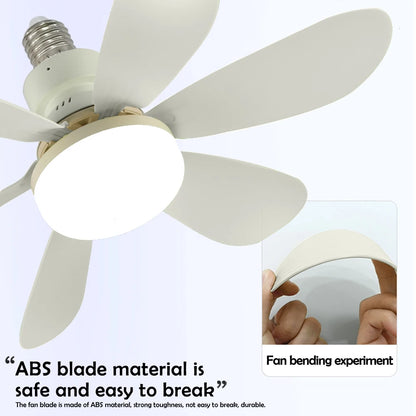 E27 Base 40W LED Ceiling Fan Light 3 Adjustable Lighting Modes Remote Control High Wind Power Electric Fan Light for Living Room
