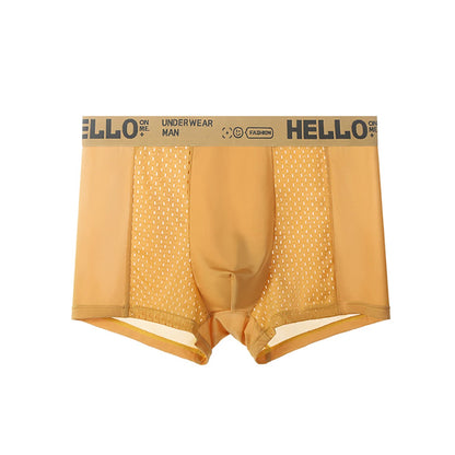 3PCS/LOT Men's Underwear Breathable Mesh Man Underpants Male Thin Sexy Boxers Men Panties Boxer Shorts Ice silk