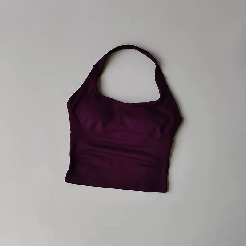 2PCs Peach High Waist Belly Hip Lifting Sports Bras Shorts Suit Gathering Shock-proof Neck Halter Yoga Suit Running Fitness Set