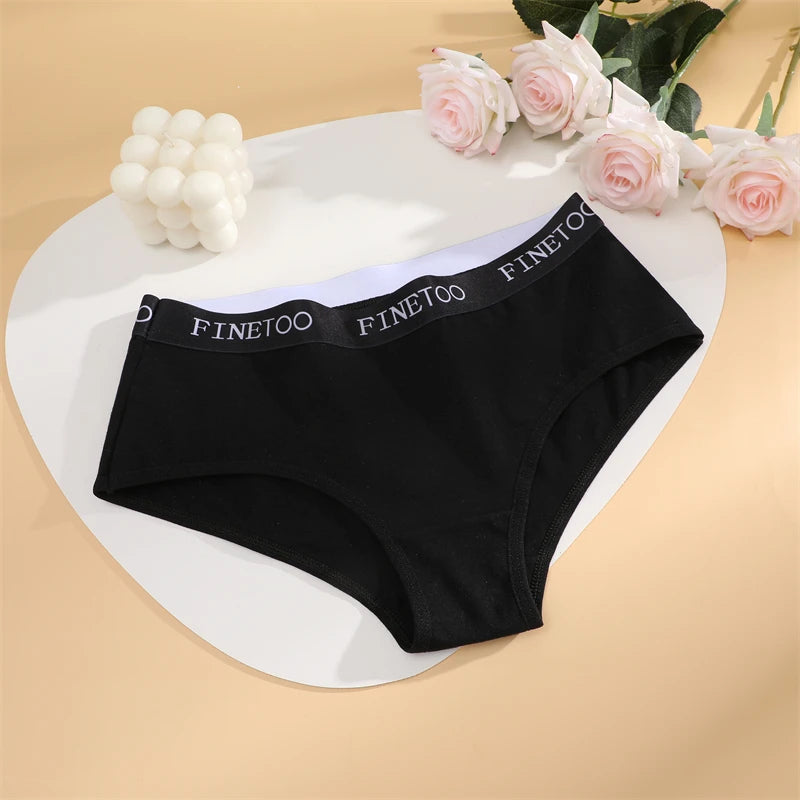 Women Cotton Briefs - Soft Breathable Low-Rise Panties 3Pcs Cotton Underwear Set