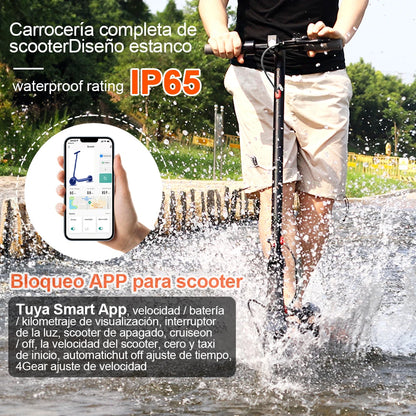 LADPED Electric Scooter 350W 19mph Max Speed Smart APP Control Scooter Shock-absorbing Anti-skid ‎8.5 inches Folding Waterproof E-Scooter