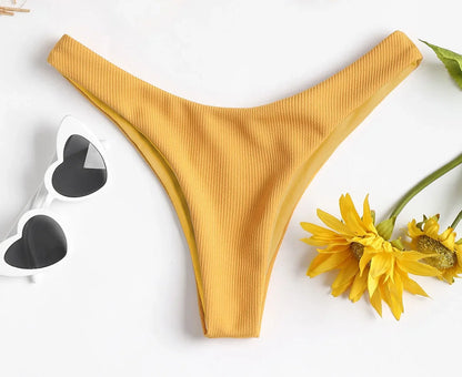 Low Waist Bikini Bottoms Swimsuit New Hot Sexy Women Bikini Brazilian Cheeky Bottom Thong V Swimwear Swimsuit Panties Briefs