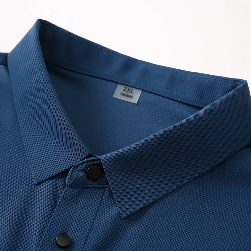 Men's Polo Shirt - Summer Quick Dry Casual Work Shirt | Plus Size Breathable Solid Color