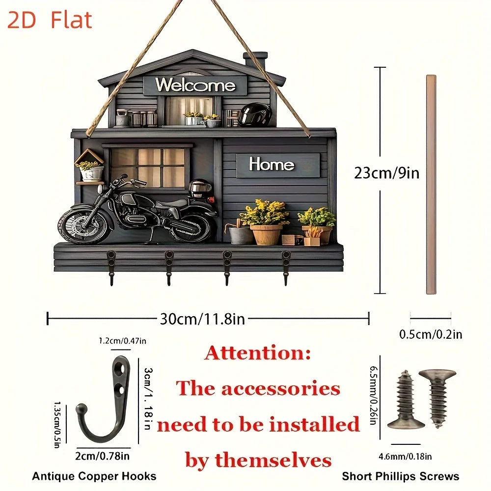 Wooden wall mounted envelope holder, bedroom, study room, key hook, solid wood wall, miscellaneous sorting and storage rack