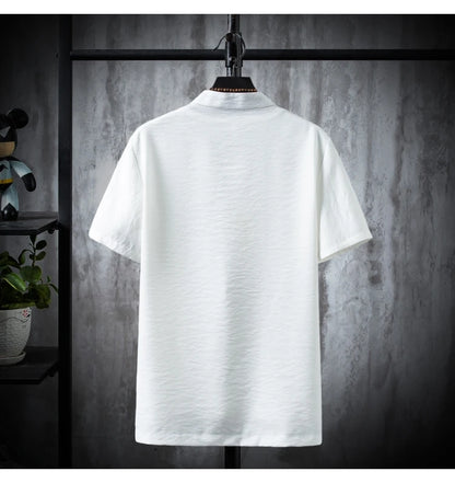 Shirts + Pants summer 100% Cotton linen shorts sleeve Men's Casual Sets Male Fashion trousers and shirts men full size M-5XL