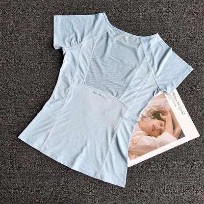 Outdoor Sports Shirt Sportswear Yoga Wear Women's Sports T-Shirt Fitness Clothes Running Yoga Top Female Workout Tops T-shirt