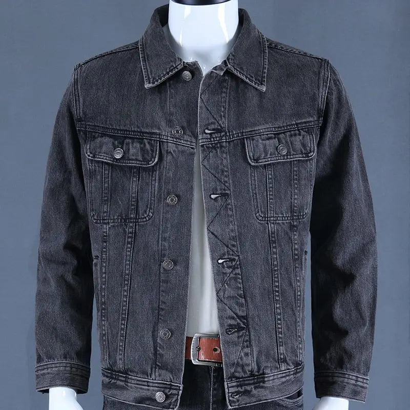 Autumn and Winter 2026 Retro Denim Jacket Men's Korean Slim Trend Handsome Multi-pocket Brand Man Luxury Tooling Jacket Men
