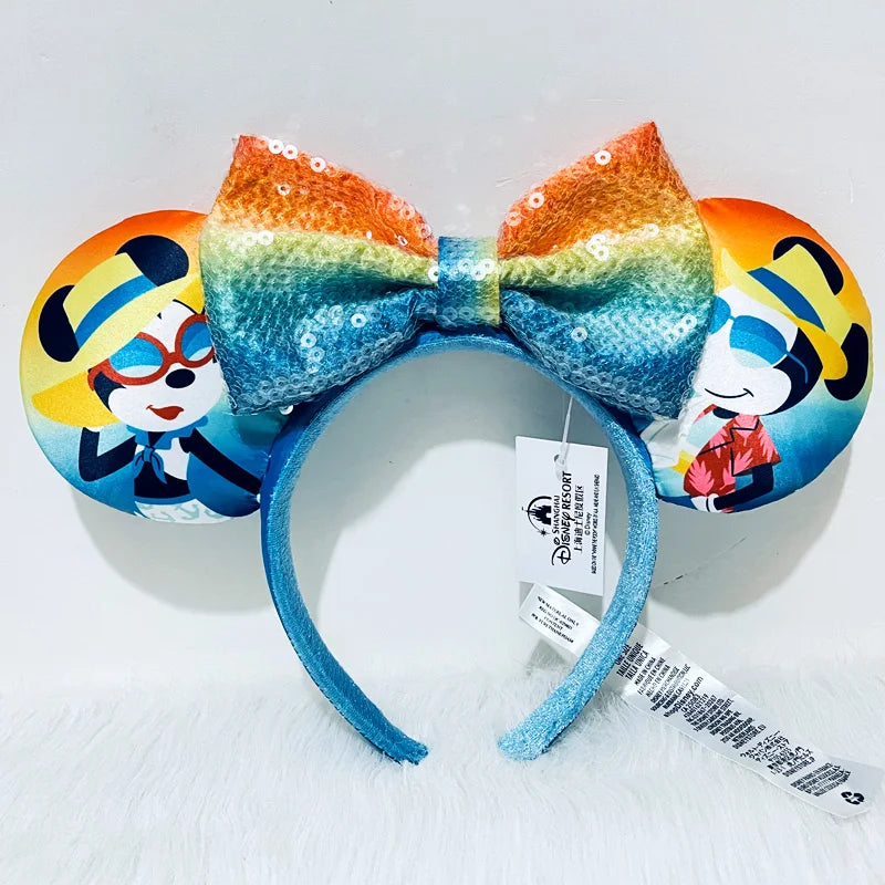 Minnie Mouse Ear Headband - Disney Plush Sequin Accessory for Adults  Kids