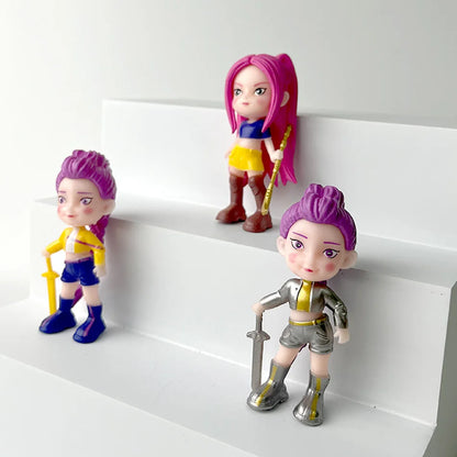 2025 Hot Anime KPop Devil Hunter Doll Vinyl Toy Rumi Mira Zoi Character Vinyl Mask Blind Box Ornament Toy Birthday Gift