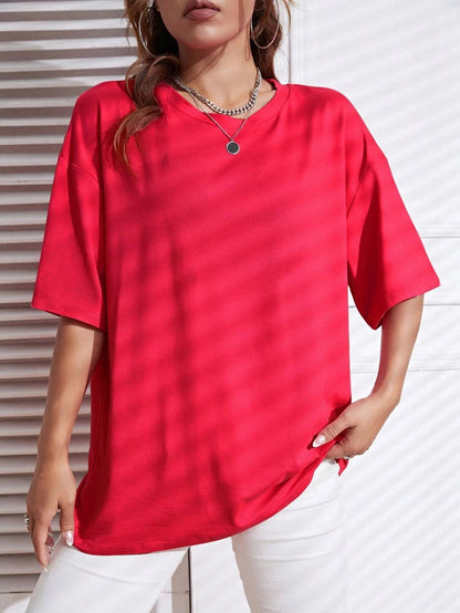 Solid Color Short Sleeve Women Fitness Cotton Soft Tshirts Breathable Comfortable Clothes Basic All Match Loose Tee Shirt Female