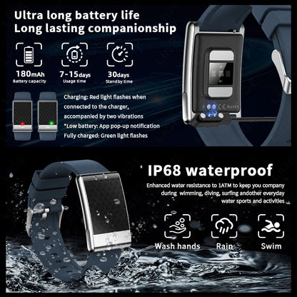New ECG Health Smart Bracelet Men Women Heart Rate Blood Pressure Blood Lipids Uric Acid IP68 Waterproof Sport Band Smartwatches