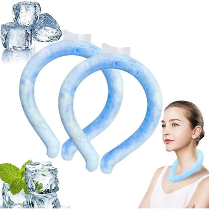 Wearable Neck Cooling Tube for Summer Body Cooling Ice Ring Neck Cooler Reusable Soft Cooling Neck Wrap for Heat Outdoor Sports