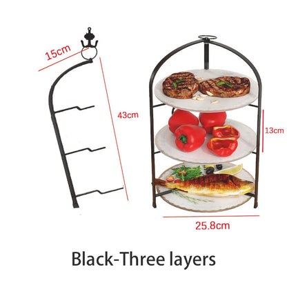 Kitchen Storage Rack | Wall Mounted Rust Proof Rack, Foldable Side Dish Organizer with Drawer